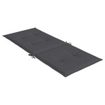 vidaXL Coussins de chaise de jardin à dossier haut lot de 2 anthracite