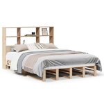 vidaXL Lit bibliothèque sans matelas 140x190 cm bois massif
