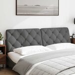 vidaXL Coussin de tête de lit gris foncé 180 cm tissu
