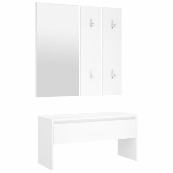 vidaXL Ensemble de meubles de couloir Blanc Bois d'ingénierie