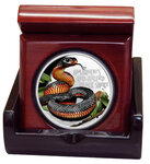 Pièce de monnaie en Argent 1 Dollar g 31.1 (1 oz) Millésime 2022 Deadly Dangerous RED BELLIED BLACK SNAKE