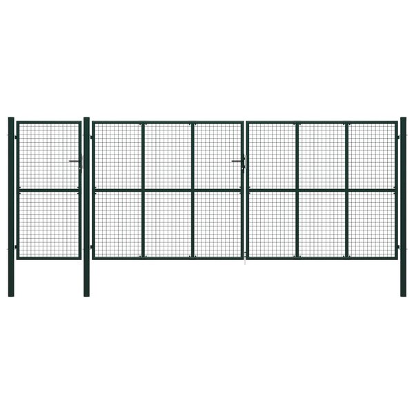 Vidaxl portail de jardin acier 500 x 175 cm vert