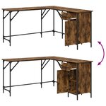 vidaXL Bureau chêne fumé 141x141x75 cm bois d'ingénierie