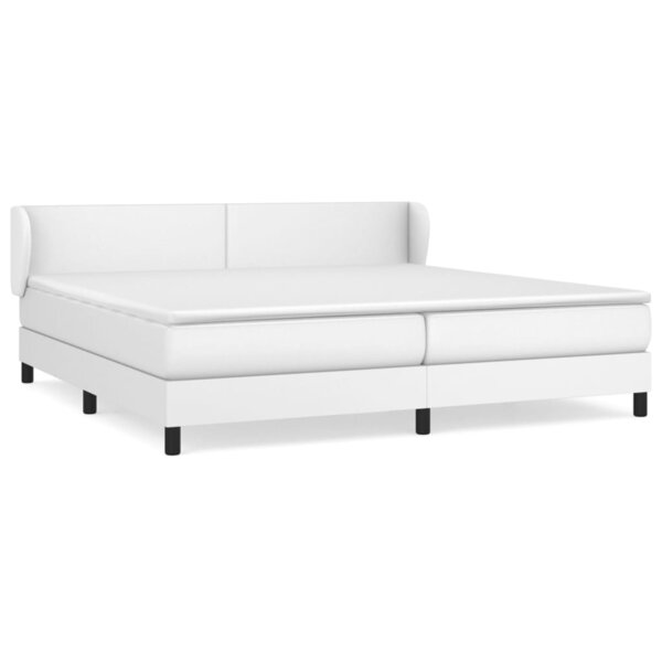 vidaXL Sommier à lattes de lit avec matelas Blanc 200x200cm Similicuir