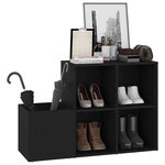 vidaXL Armoire à chaussures d'entrée noir bois d'ingénierie