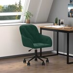 vidaXL Chaise pivotante de bureau Vert foncé Velours