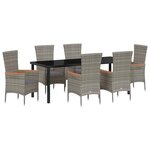 vidaXL Ensemble de salle à manger pour jardin 7 pc Gris