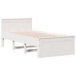 vidaXL Lit bibliothèque sans matelas blanc 90x190cm bois de pin massif