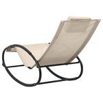 vidaXL Chaise longue avec oreiller acier et textilène crème