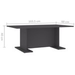 vidaXL Table basse Gris 103 5x60x40 cm Aggloméré