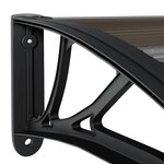vidaXL Auvent de porte Noir 300x75 cm Polycarbonate