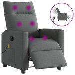 vidaXL Fauteuil inclinable de massage électrique gris foncé tissu