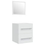 vidaXL Meuble lavabo avec bassin intégré Blanc Bois d'ingénierie