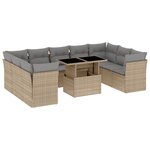 vidaXL Salon de jardin avec coussins 10 Pièces beige résine tressée