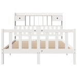 vidaXL Lit bibliothèque sans matelas blanc 140x200 cm bois pin massif