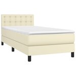 vidaXL Sommier à lattes de lit avec matelas et LED Crème 100x200 cm