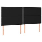 vidaXL Têtes de lit 4 Pièces Noir 90x5x78/88 cm Tissu