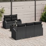 vidaXL Ensemble de canapé de jardin 6 Pièces Noir 55 x 55 x 37 cm