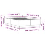 vidaXL Cadre de lit avec lumières LED sonoma gris 150x200 cm