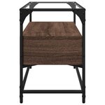 vidaXL Meuble TV avec dessus en verre chêne marron bois d'ingénierie