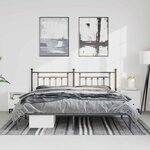 vidaXL Cadre de lit métal sans matelas avec tête de lit noir 183x213cm