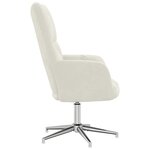 vidaXL Chaise de relaxation Blanc crème Velours