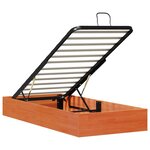 vidaXL Cadre de lit ottoman avec rangement Brun Ciré 80 x 200 cm