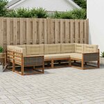 vidaXL Ensemble de canapés d'extérieur 6 Pièces Naturel et Beige