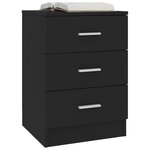 vidaXL Tables de chevet 2 Pièces Noir 38x35x56 cm Bois d'ingénierie