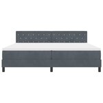 Lit à ressorts vidaXL avec matelas et LED Gris foncé 200x200 cm Velours