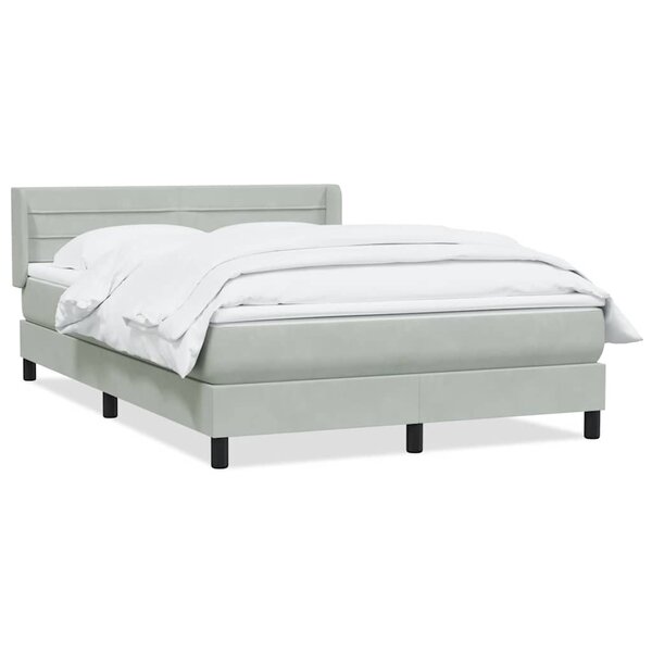 vidaXL Sommier à lattes de lit et matelas gris clair 160x220cm velours