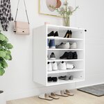 vidaXL Armoire à chaussures Blanc brillant 60x35x70 cm Aggloméré
