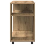 vidaXL Table d'appoint avec roues chêne artisanal bois d'ingénierie