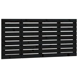 vidaXL Tête de lit murale Noir 146x3x63 cm Bois massif de pin