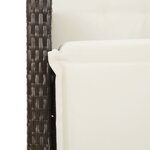 vidaXL Ensemble à manger de jardin 3 Pièces et coussins marron poly rotin