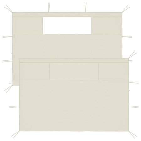 vidaXL Parois latérales de belvédère avec fenêtres 2 Pièces Crème