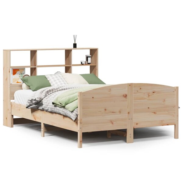 vidaXL Lit bibliothèque sans matelas 160x200 cm bois massif de pin