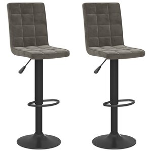 vidaXL Tabourets de bar lot de 2 gris foncé velours