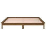 vidaXL Cadre de lit LED marron miel 120x190cm petit double bois massif