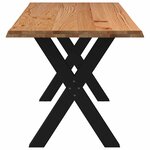 vidaXL Table à manger et bord naturel bois massif chêne rectangulaire