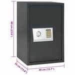 vidaXL Coffre-fort numérique électronique avec étagère Gris foncé 40x35x60 cm Acier