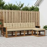 vidaXL Ensemble de canapés d'extérieur 5 Pièces Naturel et Beige