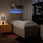 vidaXL Sommier à lattes de lit et matelas Crème 90x190 cm Tissu