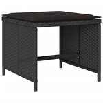 vidaXL Ensemble à manger de jardin 17 Pièces coussins noir résine tressée