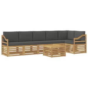 vidaXL Ensemble de canapés d'extérieur 7 Pièces Blanc et anthracite