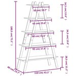 vidaXL Étagère 5 niveaux en forme de A 110x40x180 5 cm bois pin massif