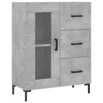 vidaXL Buffet haut Gris béton 69 5x34x180 cm Bois d'ingénierie