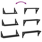 vidaXL Ensemble d'étagères murales 3 Pièces Chêne noir 37 x 12 x 13 cm