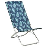 vidaXL Chaises de plage pliables 2 Pièces Motif de feuilles Tissu