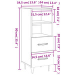 vidaXL Buffet Sonoma gris 34 5x34x90 cm Bois d'ingénierie